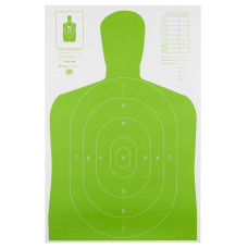 Action Target B-27E High Visibility Target, Fluorescent Green, Silhouette Cut Off Below Ring 7, 23 Action Target B-27E High Visibility Target, Fluorescent Green, Silhouette Cut Off Below Ring 7, 23