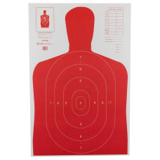 Action Target B-27E High Visibility Target, Fluorescent Red, Silhouette Cut Off Below Ring 7, 23 Action Target B-27E High Visibility Target, Fluorescent Red, Silhouette Cut Off Below Ring 7, 23