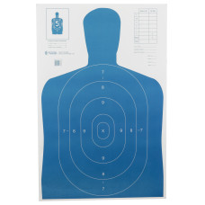 Action Target B-27E Economy Target, Blue Silhouette Cut Off Below Ring 7, 23 Action Target B-27E Economy Target, Blue Silhouette Cut Off Below Ring 7, 23