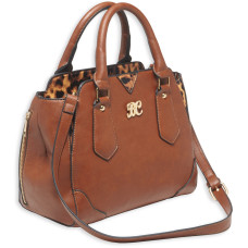 Bulldog Cases Satchel Style Purse, Leather, Universal Fit Holster Included, Chestnut w/Leopard Trim BDP-024 Bulldog Cases Satchel Style Purse, Leather, Universal Fit Holster Included, Chestnut w/Leopard Trim BDP-024