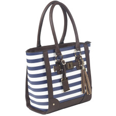 Bulldog Cases Tote Purse Holster, Fits Most Small Autos, Navy Blue and White Stripe Color, Leather BDP-050 Bulldog Cases Tote Purse Holster, Fits Most Small Autos, Navy Blue and White Stripe Color, Leather BDP-050