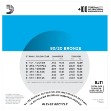 D'Addario 80/20 Bronze Acoustic Lite Guitar Strings EJ11 D'Addario 80/20 Bronze Acoustic Lite Guitar Strings EJ11