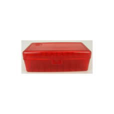 FS Reloading Plastic Ammo Box Small Pistol 50 Round Translucent Red
