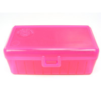 FS Reloading Plastic Ammo Box Medium Pistol 50 Round Translucent Pink FS Reloading Plastic Ammo Box Medium Pistol 50 Round Translucent Pink