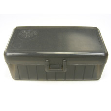 FS Reloading Plastic Ammo Box Small Pistol 50 Round Translucent Smoke
