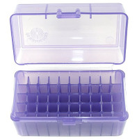 FS Reloading Plastic Ammo Box Small Rifle 50 Round Translucent Purple