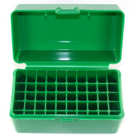 FS Reloading Plastic Ammo Box Small Rifle 50 Round Solid Green FS Reloading Plastic Ammo Box Small Rifle 50 Round Solid Green