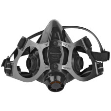 Honeywell Safety Products Half Mask, 7770 Series, Medical Grade Silicone, Large, Black 770030L