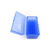 FS Reloading Plastic Ammo Box Large Rifle 50 Round Translucent Blue FS Reloading Plastic Ammo Box Large Rifle 50 Round Translucent Blue