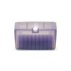 FS Reloading Plastic Ammo Box Large Rifle 50 Round Translucent Purple