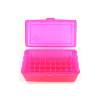 FS Reloading Plastic Ammo Box Large Rifle 50 Round Translucent Pink