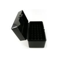 FS Reloading Plastic Ammo Box Small Rifle 50 Round Solid Black FS Reloading Plastic Ammo Box Small Rifle 50 Round Solid Black