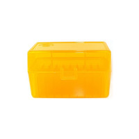FS Reloading Plastic Ammo Box Small Rifle 50 Round Translucent Amber