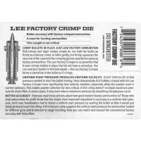 Lee Precision Factory Crimp Die Instructions .243 Winchester Lee Precision Factory Crimp Die Instructions .243 Winchester