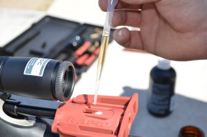 Applying cleaning solvent