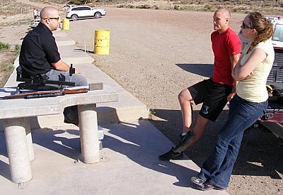 Discussing results with my wife and brother-in-law